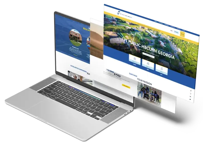 Laptop with montage of TWD websites