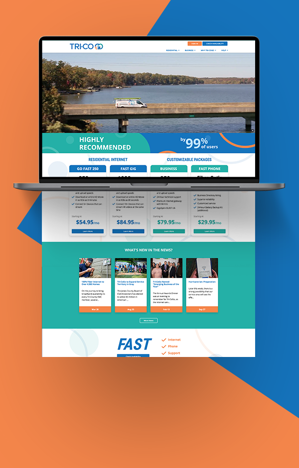 Open laptop displaying Tri-Co Go